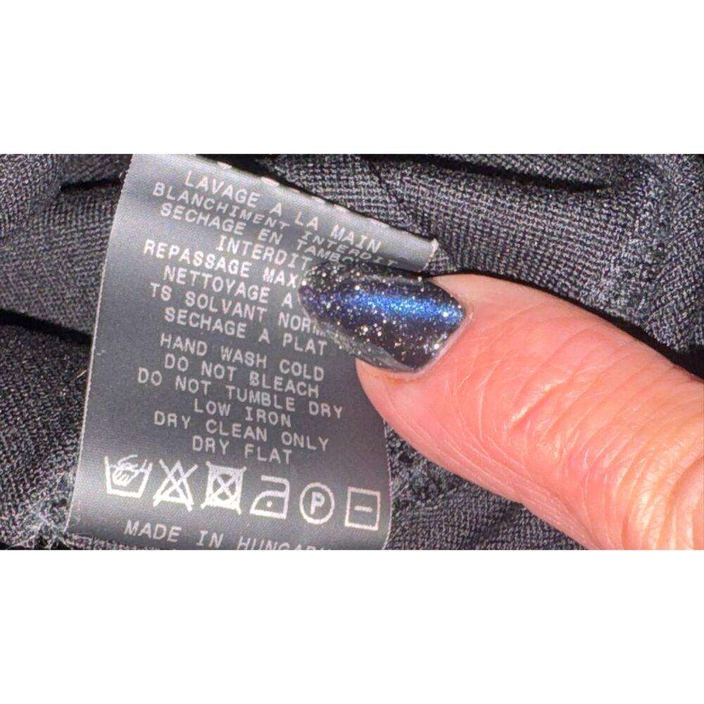 🔥NWOT MUGLER PARIS Black Off Shoulder Body Con Mini Dress Striped Trim Zipper S - Picture 8 of 8
